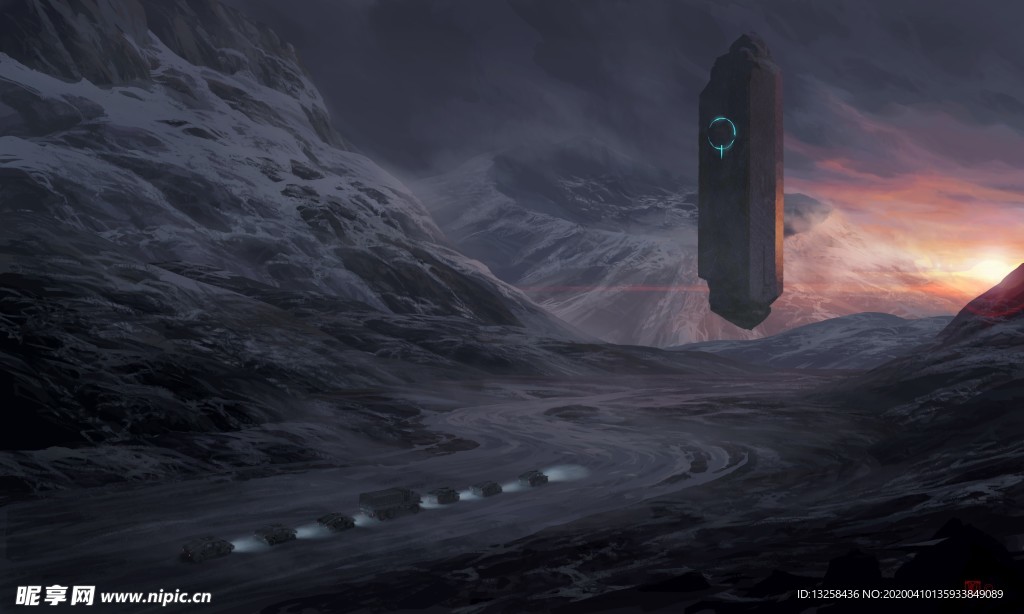 彩色动漫风景插画背景