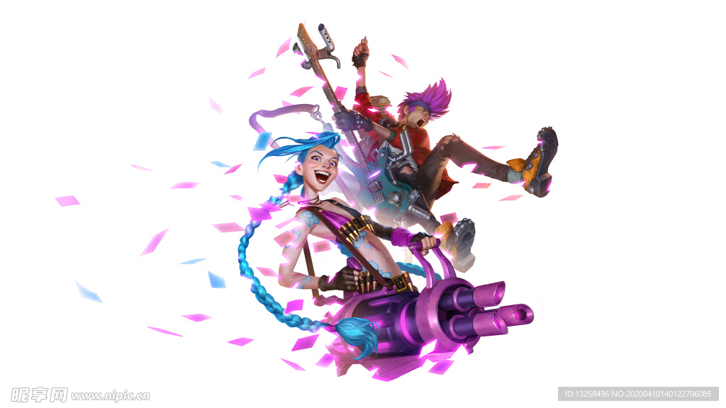 彩色动漫人物插画背景