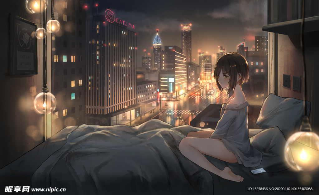 彩色动漫人物插画背景