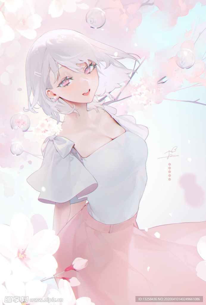 彩色动漫人物插画背景
