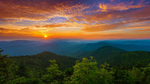 群山夕阳森林天空风景