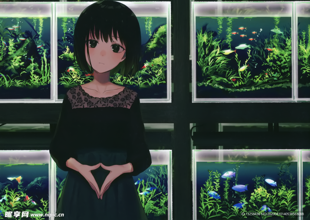 彩色动漫人物插画背景