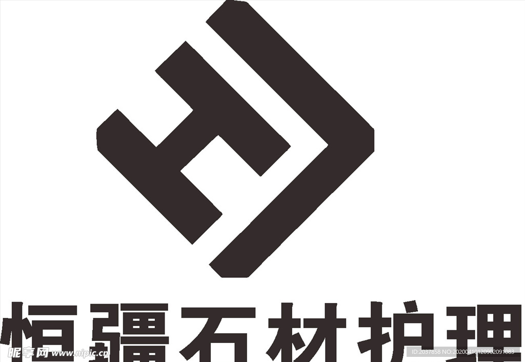 恒疆石材护理 LOGO 标志