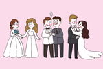 粉色浪漫婚礼情人节情侣