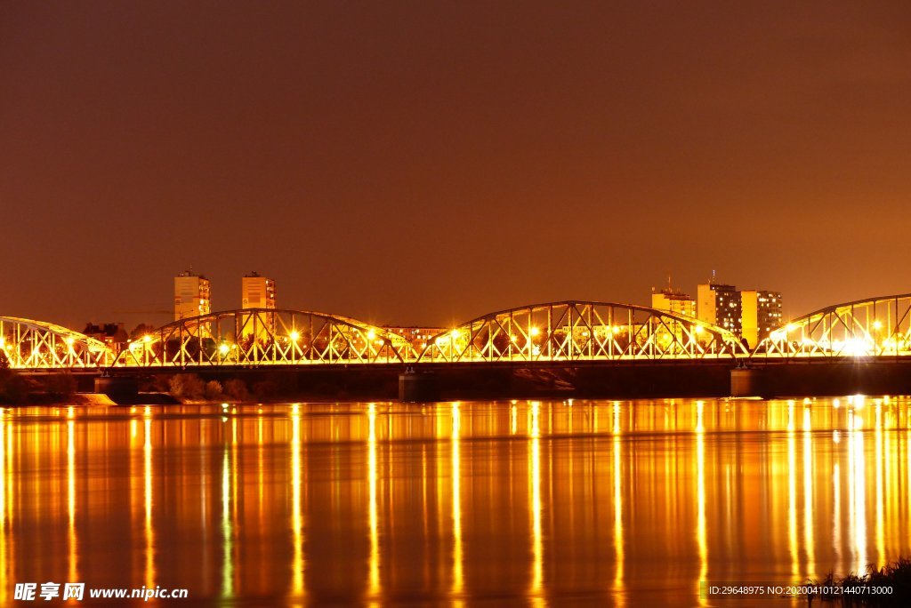 夜景 江边 风景 城市夜景 江