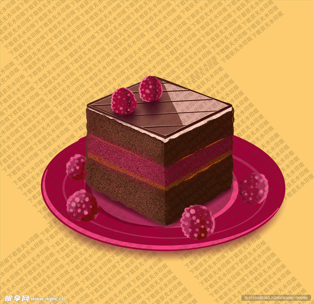 树莓巧克力夹心方蛋糕