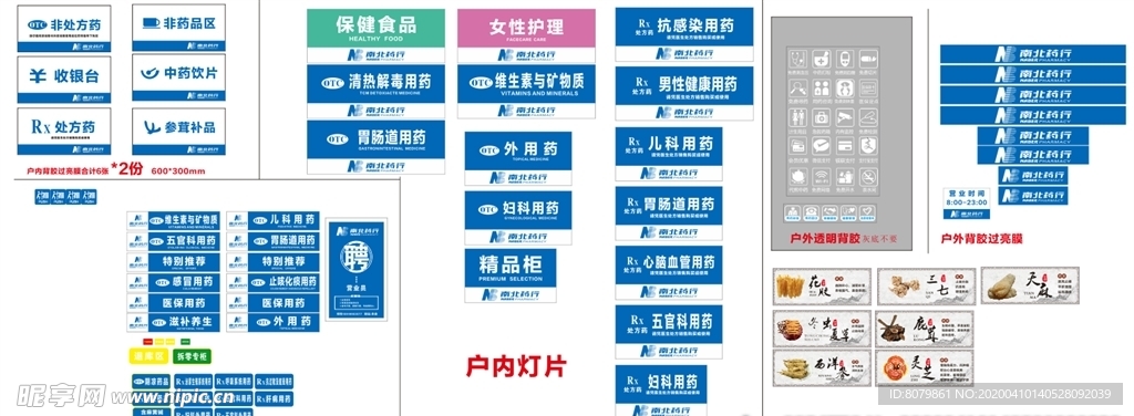 药放内部标识全套