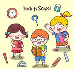 矢量小孩学生