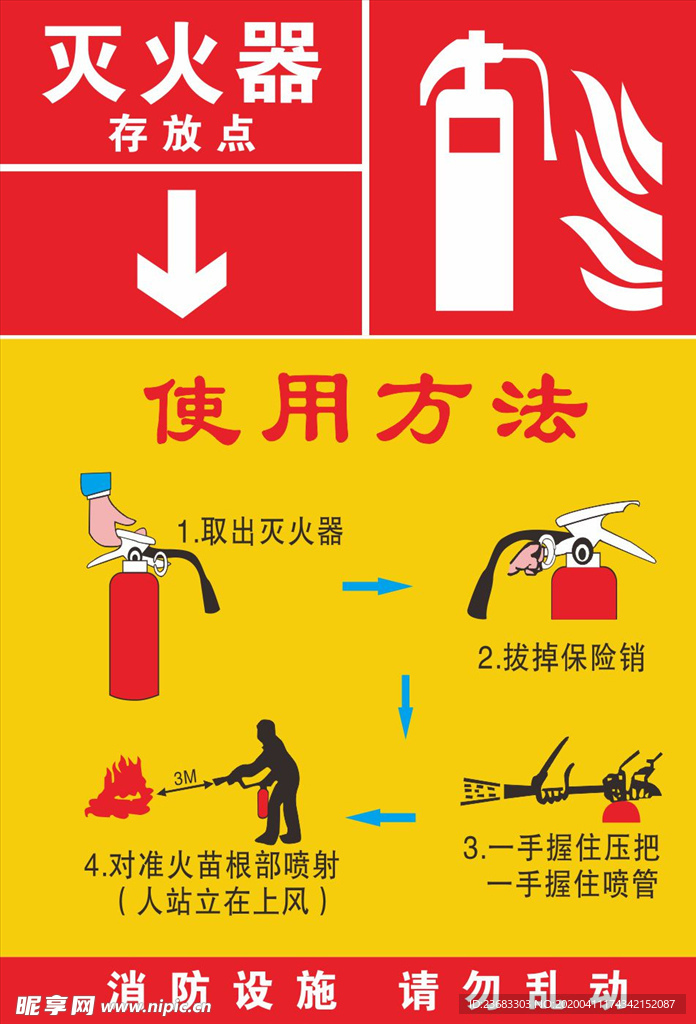 灭火器使用方法海报