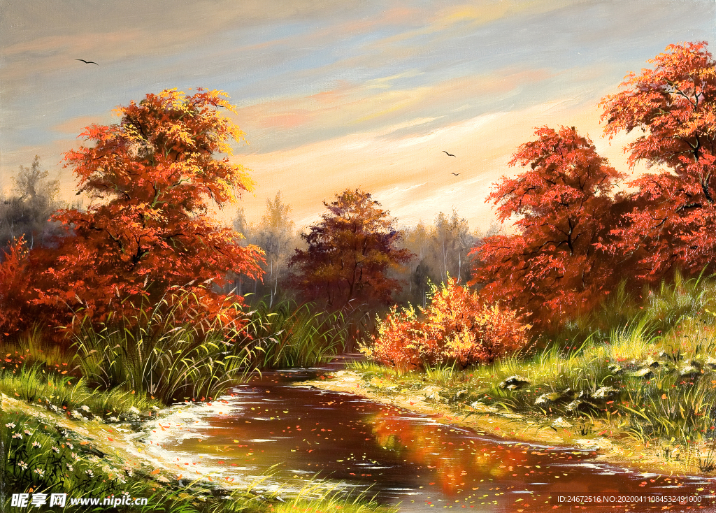 高清 风景油画