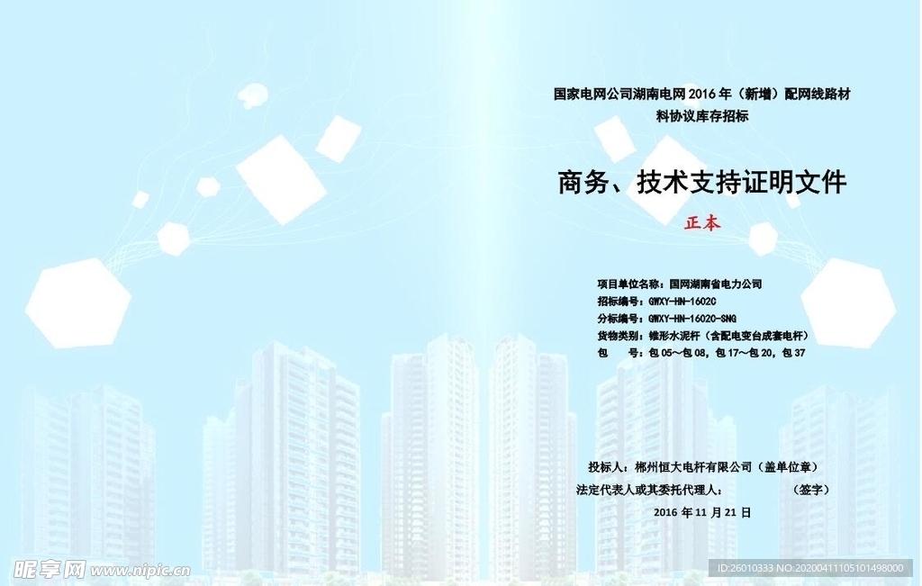 投标书封面