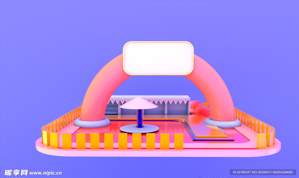 C4D立体展示场景元素