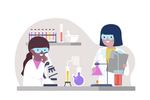 矢量卡通科学实验人物