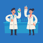 矢量卡通科学实验人物
