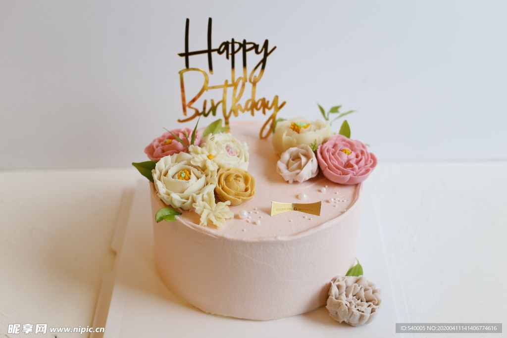 生日豆沙裱花蛋糕