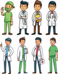 卡通医生医务人员手绘职业人物