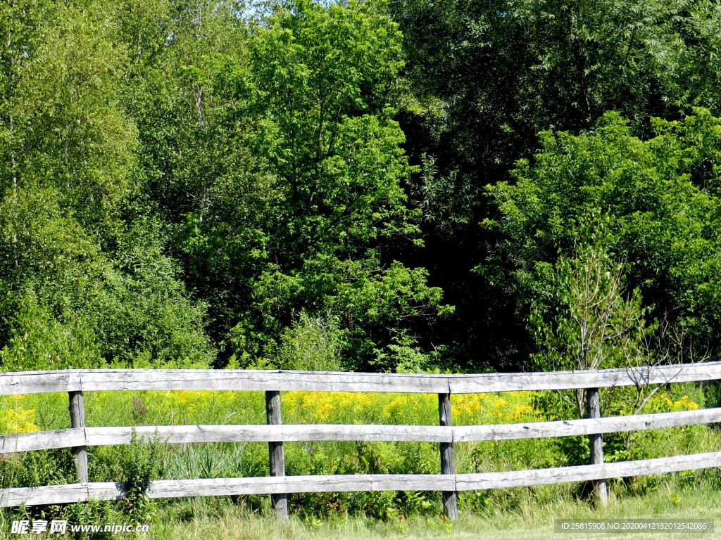 栅栏篱笆木栏围栏围墙图片
