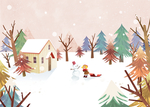 唯美小清晰雪景插画