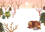 唯美小清晰雪景插画