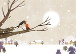 唯美小清晰雪景插画