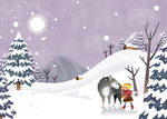 唯美小清晰雪景插画