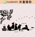 动物剪纸 简洁手绘 手绘画
