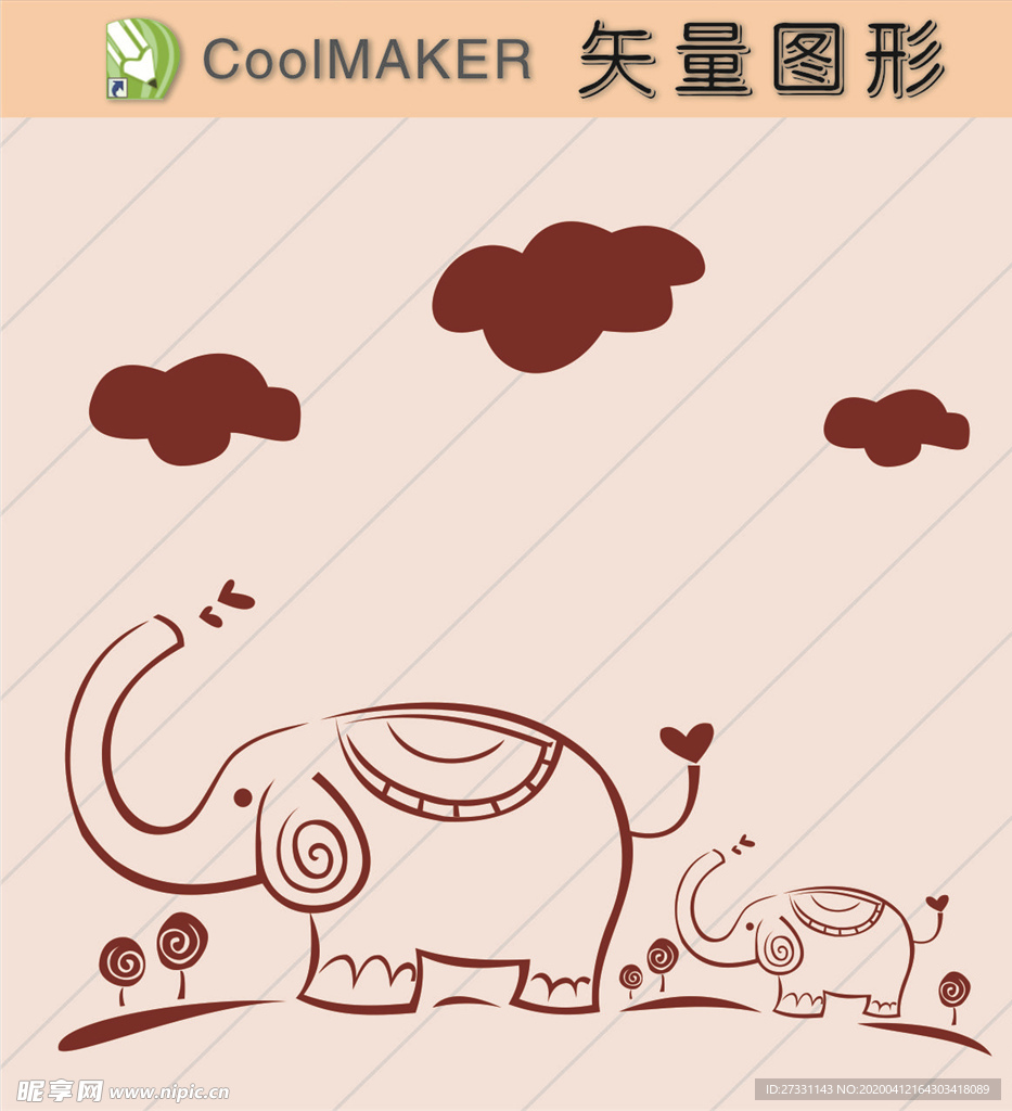 动物剪纸 简洁手绘 手绘画