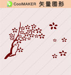 花草剪纸 花草壁纸 简洁手绘