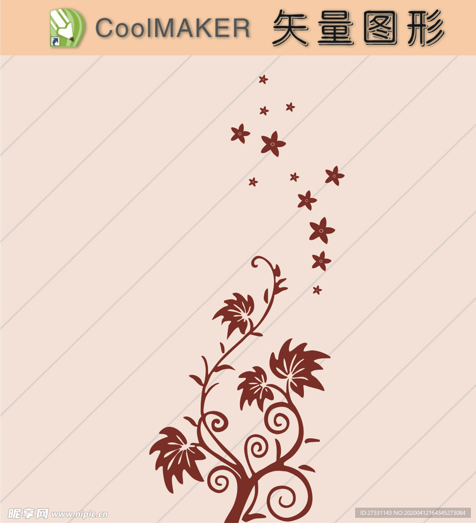 花草剪纸 花草壁纸 简洁手绘
