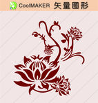 花草剪纸 花草壁纸 简洁手绘