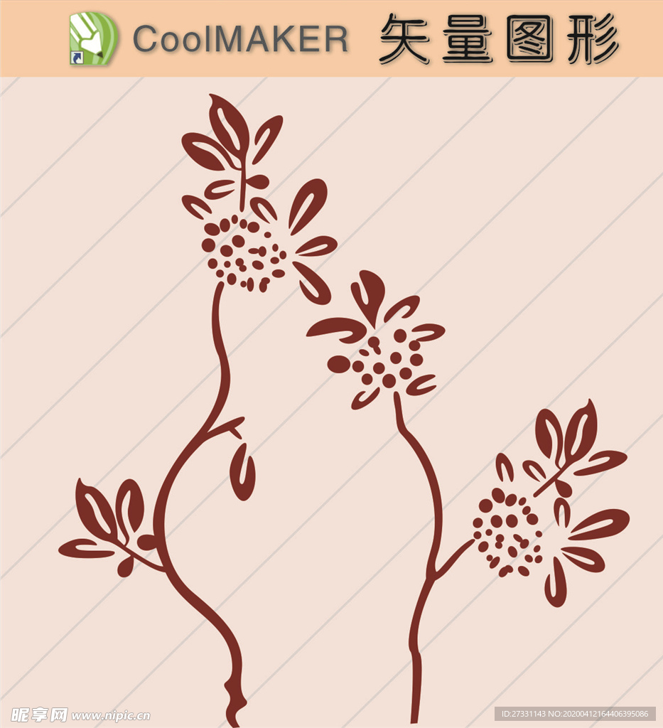 花草剪纸 花草壁纸 简洁手绘