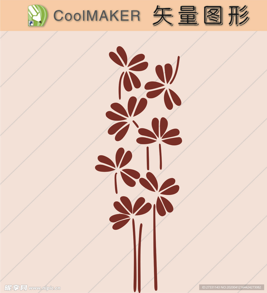 花草剪纸 花草壁纸 简洁手绘