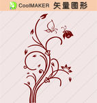 花草剪纸 花草壁纸 简洁手绘