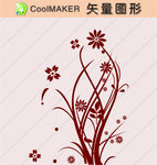 花草剪纸 花草壁纸 简洁手绘