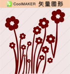 花草剪纸 花草壁纸 简洁手绘