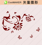 花草剪纸 花草壁纸 简洁手绘