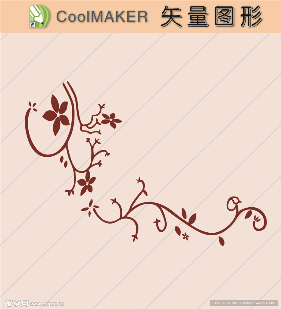 花草剪纸 花草壁纸 简洁手绘