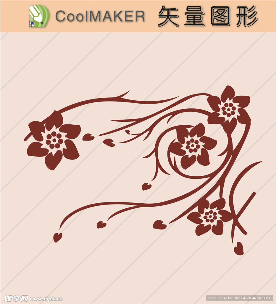 花草剪纸 花草壁纸 简洁手绘