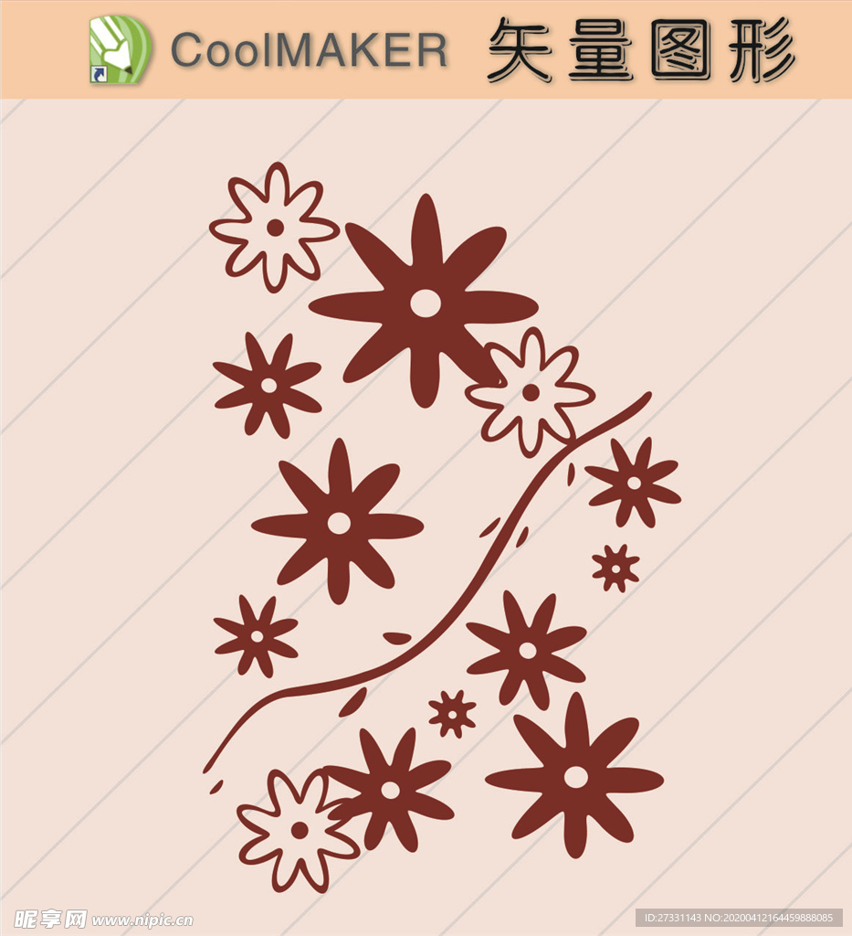 花草剪纸 花草壁纸 简洁手绘