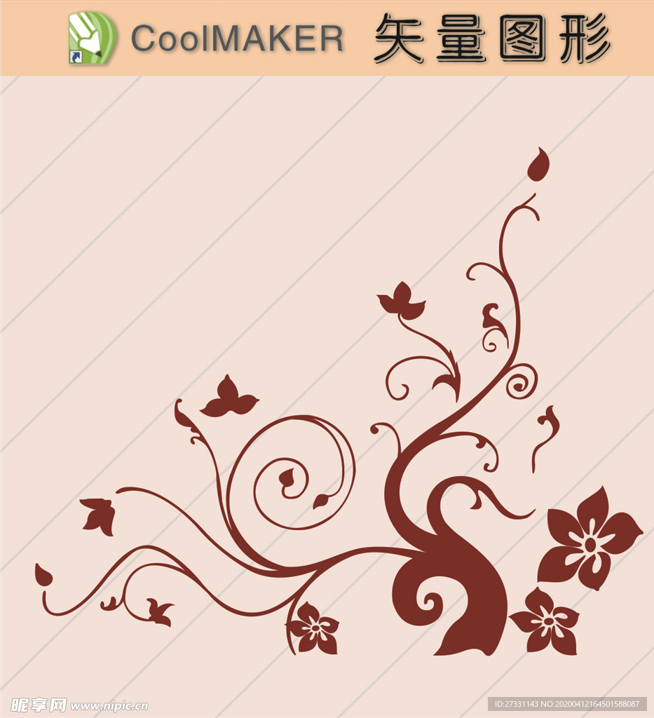 花草剪纸 花草壁纸 简洁手绘