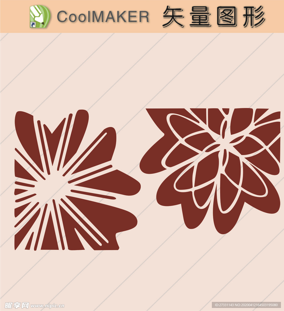 花草剪纸 花草壁纸 简洁手绘