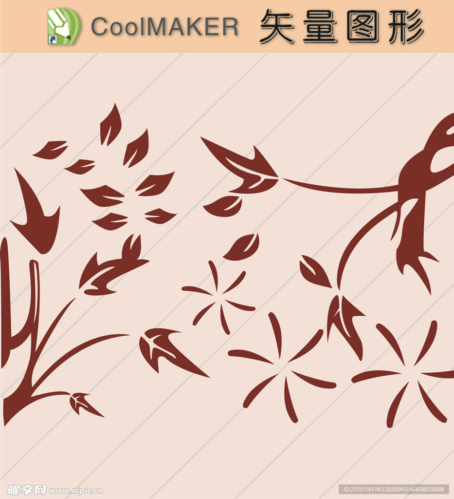 花草剪纸 花草壁纸 简洁手绘