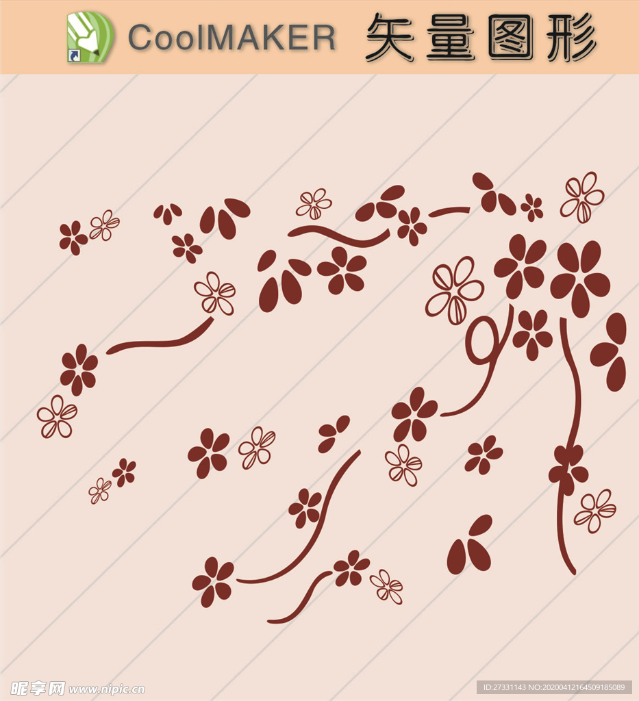 花草剪纸 花草壁纸 简洁手绘