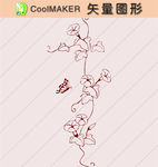 花草剪纸 花草壁纸 简洁手绘
