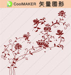 花草剪纸 花草壁纸 简洁手绘