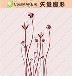 花草剪纸 花草壁纸 简洁手绘