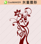 花草剪纸 花草壁纸 简洁手绘