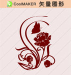 花草剪纸 花草壁纸 简洁手绘