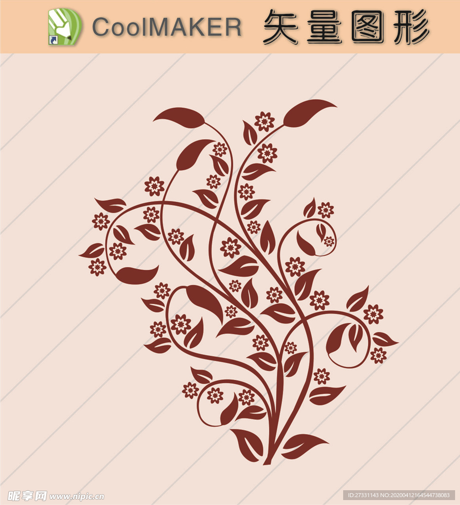 花草剪纸 花草壁纸 简洁手绘