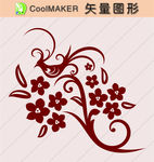 花草剪纸 花草壁纸 简洁手绘